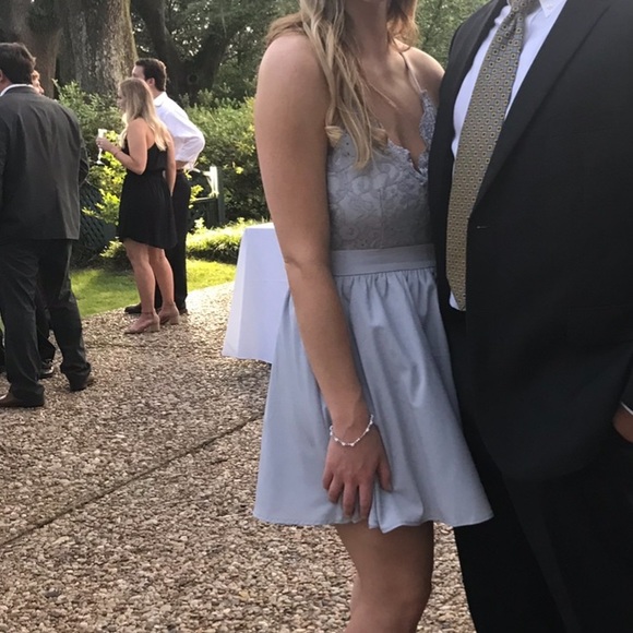 Grey Short Cocktail Dress - Picture 4 of 5